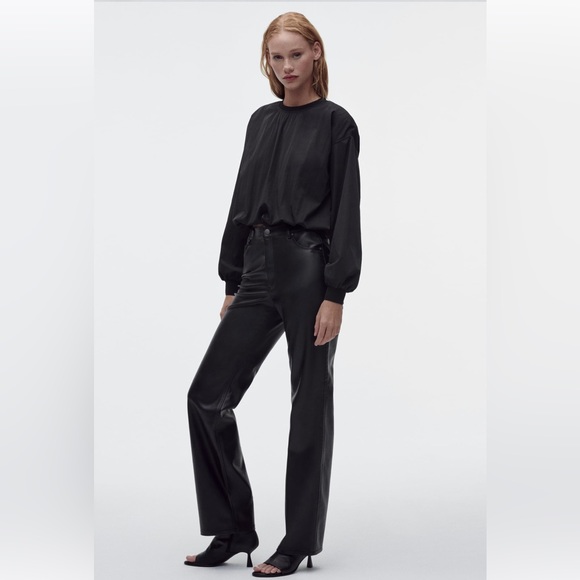 Zara Faux Leather 90s Pants Size 4 - Picture 3 of 3